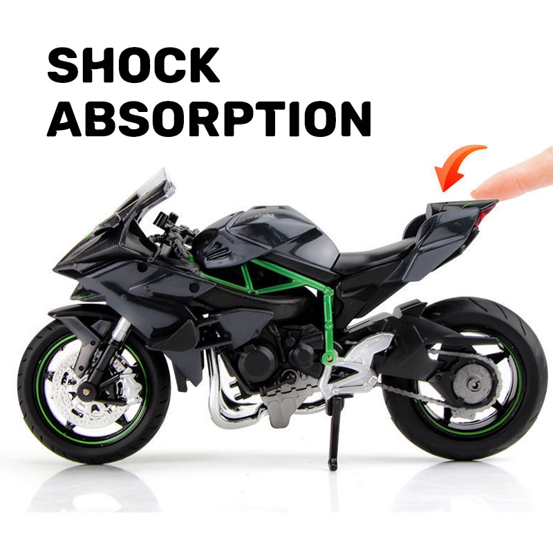 Mô Hình Xe Hơi Kawasaki Ninja H2R Tỉ Lệ 1: 12 Bằng Hợp Kim Có Đèn Và Nhạc Độc Đáo Thú Vị Cho Bé