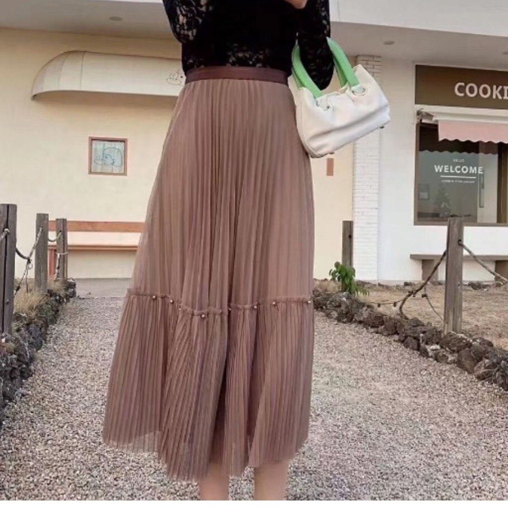 Chân váy nữ dáng dài L1, chân váy hàng dày dặn mặc được 2 kiểu