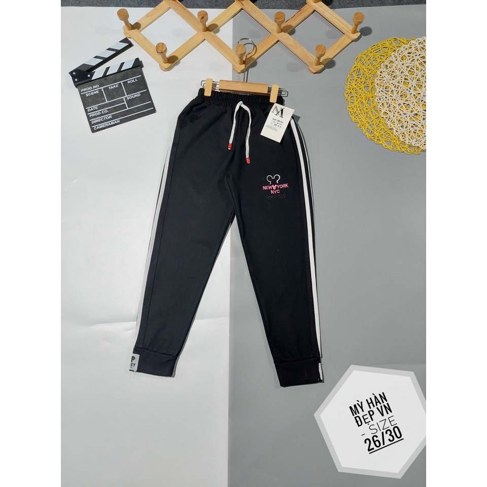 Quần Thể Thao Sọc 2 dáng ống bo và dáng xuông Cho Bé Gái