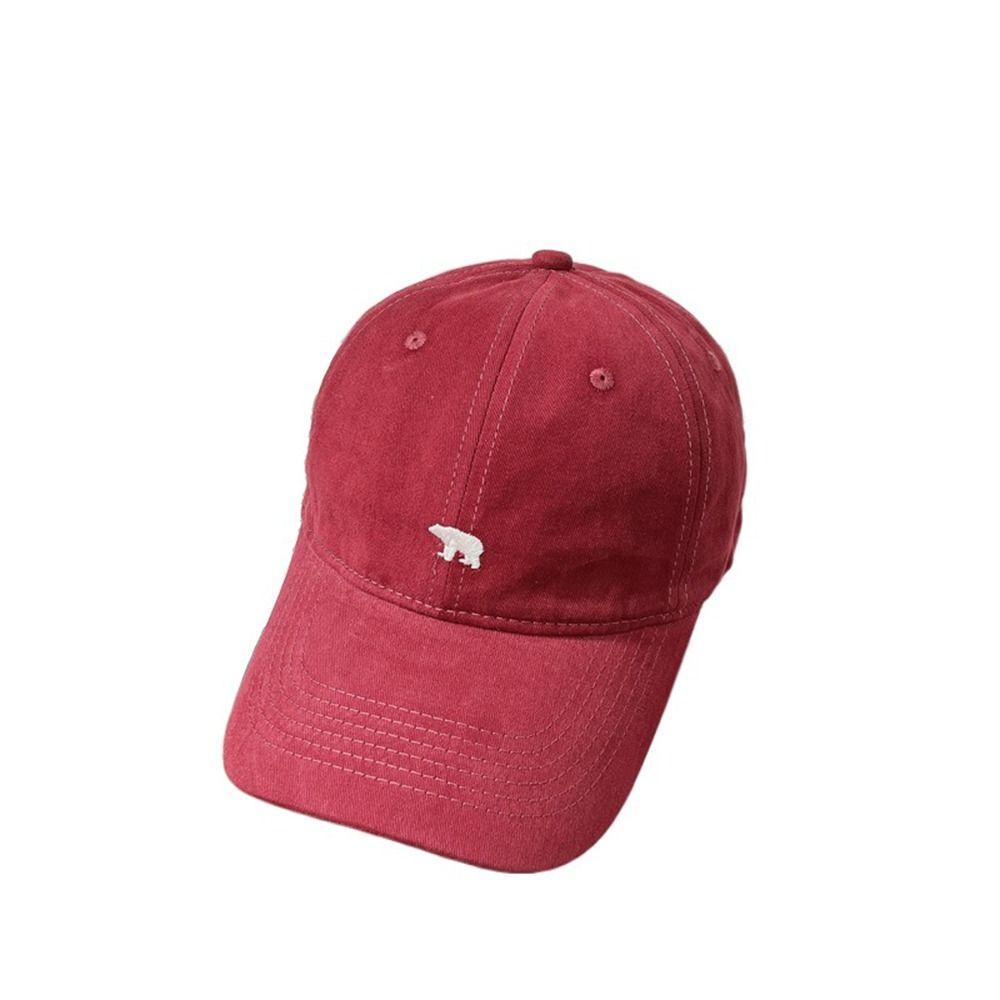 AROMA Mũ Lưỡi Trai Vải Cotton Thêu Hoạt Hình Gấu Bắc Cực Kiểu Hàn Quốc Dễ Thương Cho Nữ