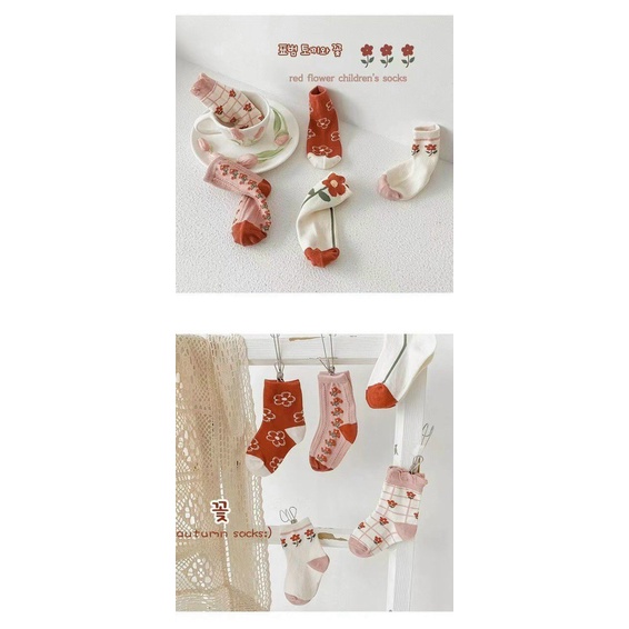 [XẢ HÀNG] COMBO 5 đôi tất vớ bé gái chất liệu cotton dày dặn, màu sắc xinh xắn, đủ size từ 1-12 tuổi