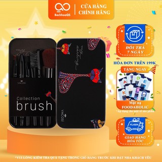 [Đại Lý Vacosi] Bộ Cọ Hộp Sắt Đen - Đỏ Vacosi 6 Cây My Darling Travel Brush Set