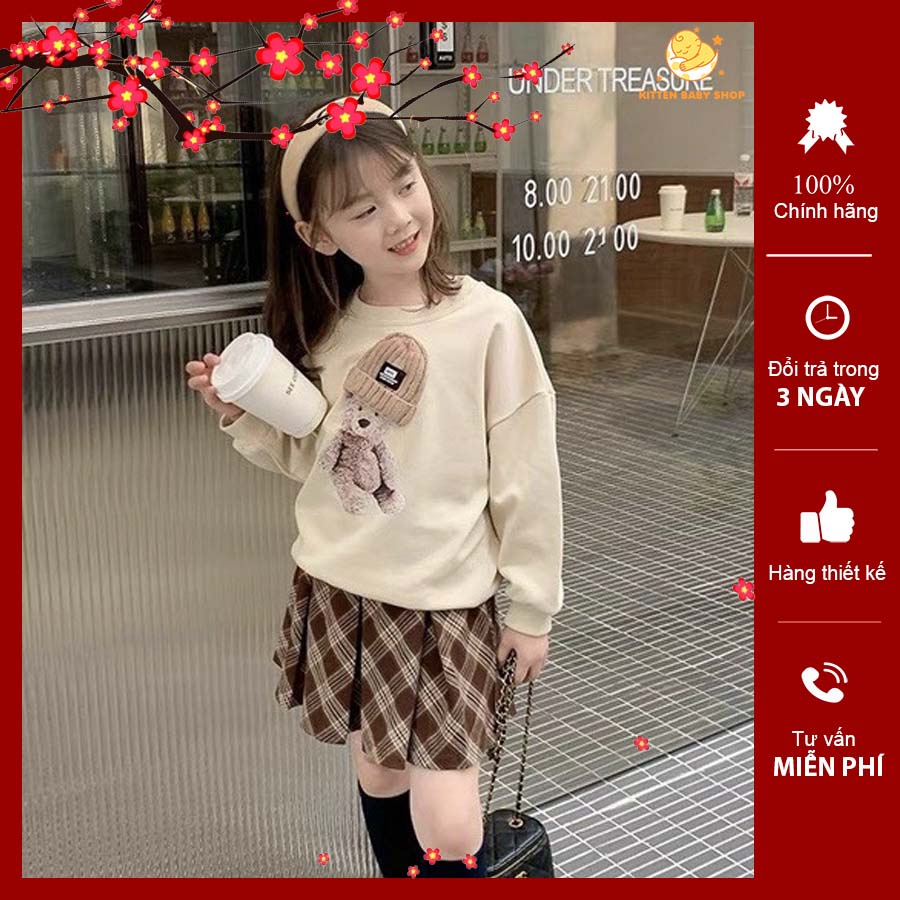 Đầm dài tay thu đông cho bé 1 2 3 4 5 6 7 8 tuổi