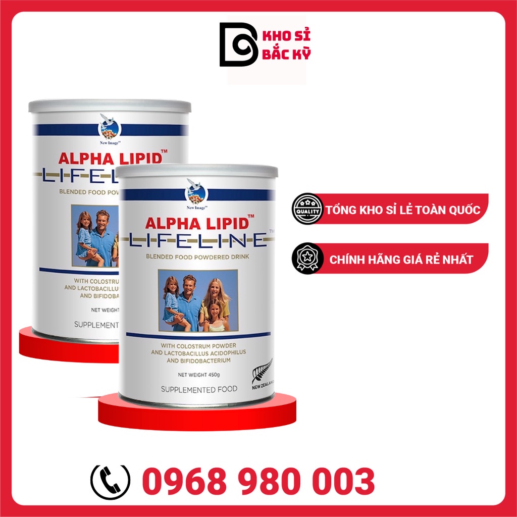 Sỉ Sữa Non Alpha Lipid Lifeline New Zealand 450g cho người cao tuổi, người bệnh, bà bầu, trẻ em Kèm Ly Chính Hãng