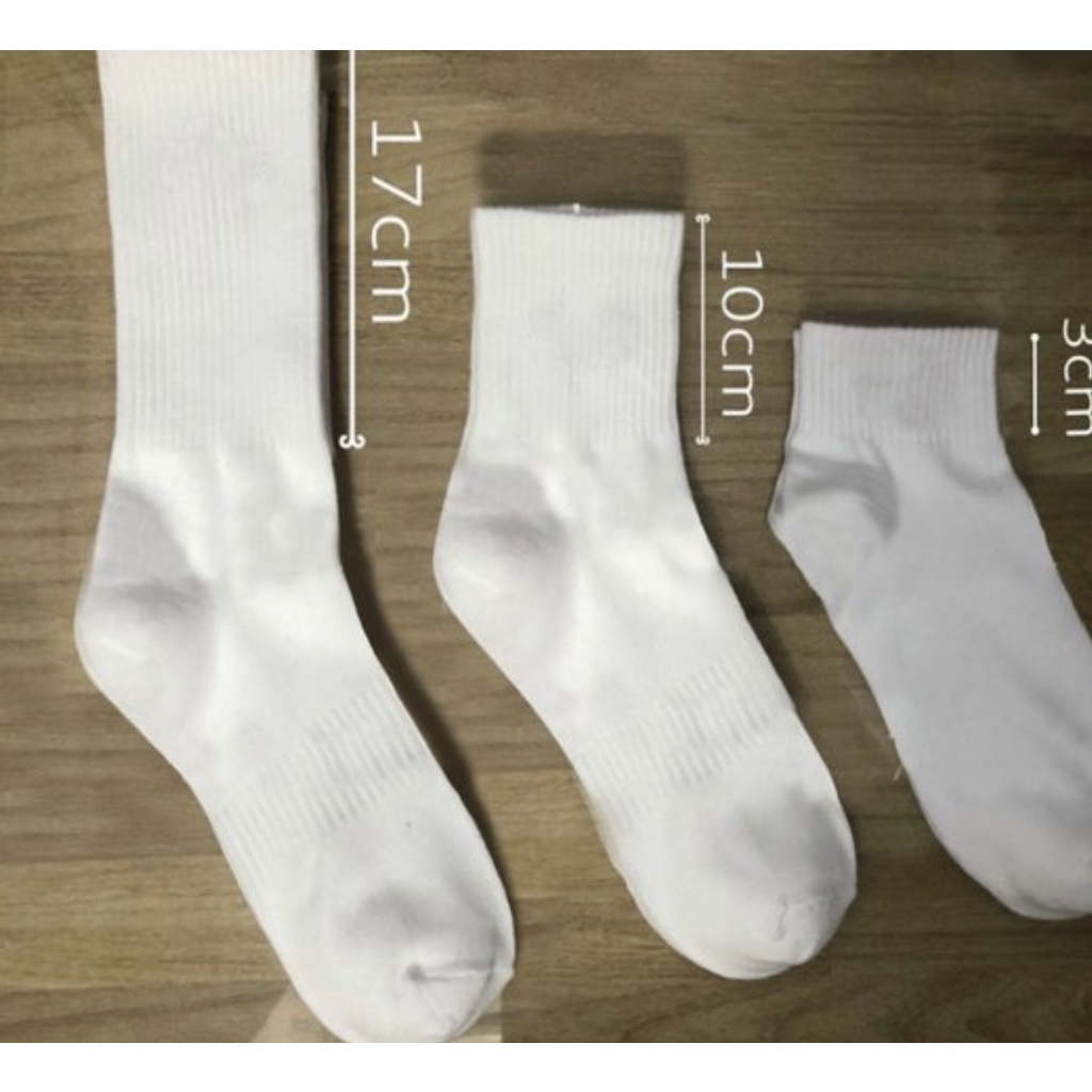 Tất vớ trơn vải dệt kim nữ nam trắng đen phong cách tuổi teen