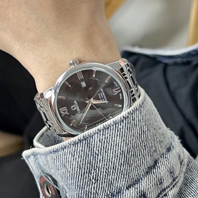 Đồng Hồ Nam OMEG Dây Đúc Kim Trôi Khóa Bướm Size 40mm Kính Cong Chống Nước Bảo Hành 24 Tháng - Mã Omeg