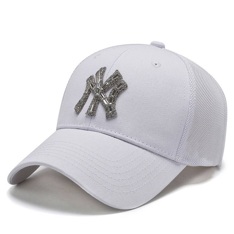 Mũ lưỡi trai nam nữ cao cấp nón kết nữ đẹp thêu chữ L.A và N.Y màu trắng đen hồng phối lưới dày dặn cứng cáp