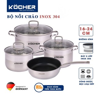 Bộ nồi từ KOCHER 4 món - KOCHER MUNICH 5 món - Faster Ruby 5 món - Bảo hành 1 đổi 1 chính hãng