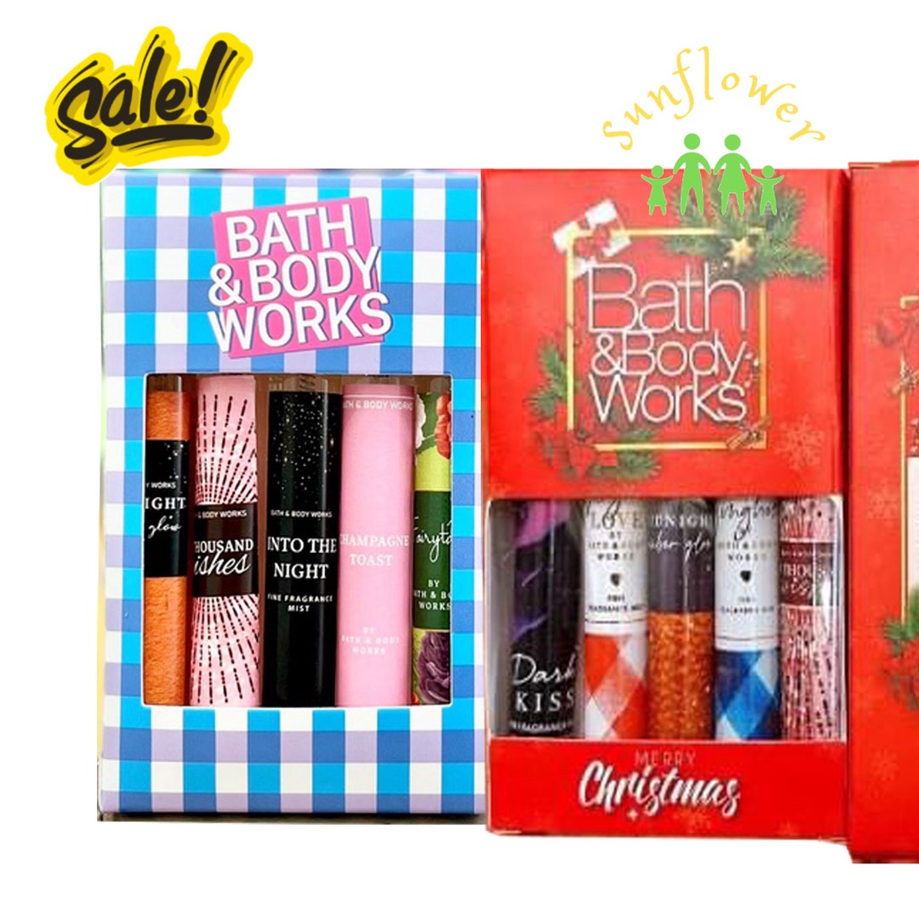 Xịt thơm nước hoa mini Body mist Bath And Body Works & Victoria's Secret set 5 ống 10ml