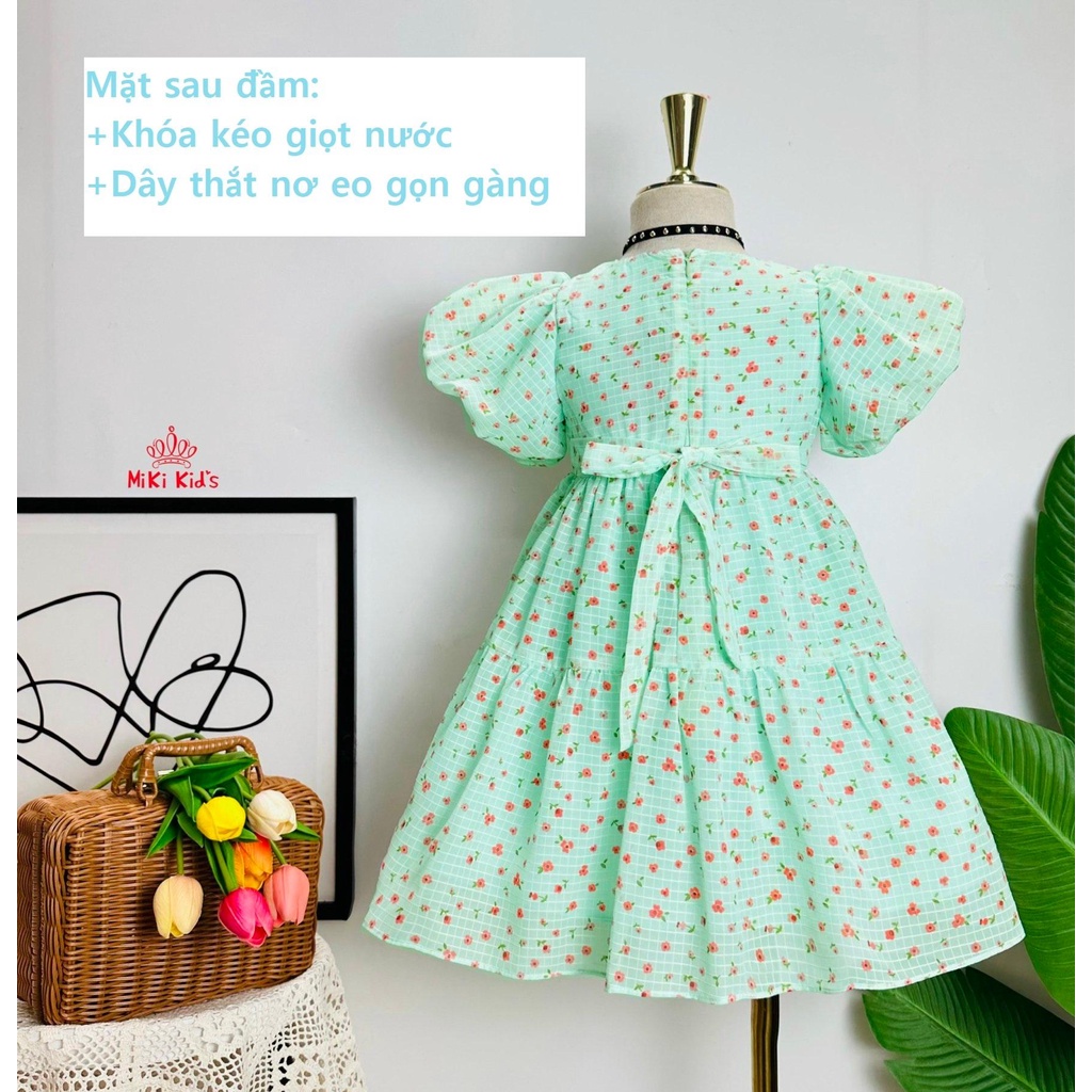 Đầm Bé Gái Hoa Nhí Tay Phồng Size cho bé 14-40kg- Trang 25 Kids - K217