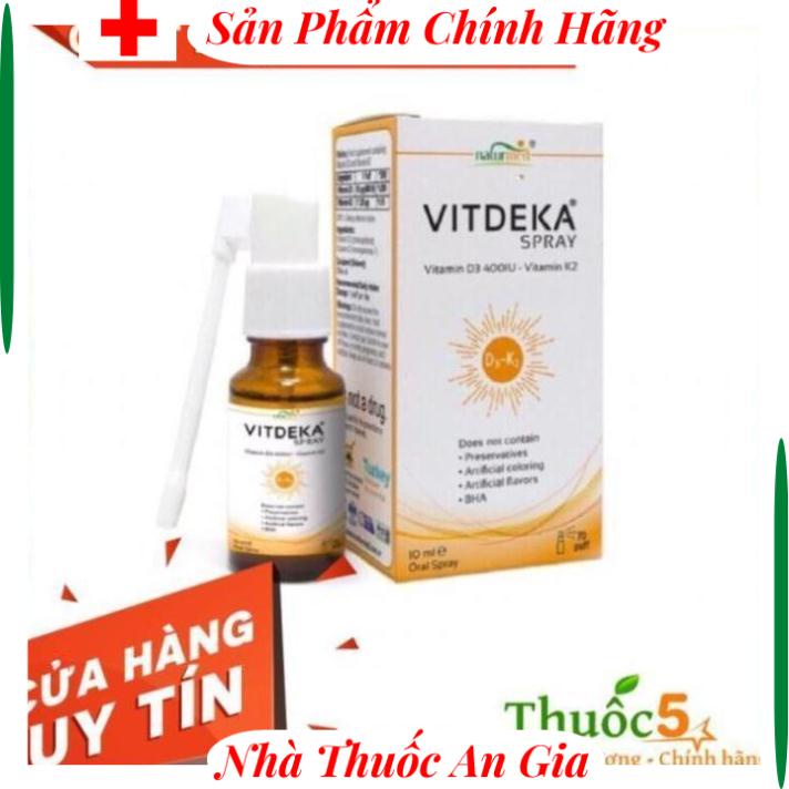 Dung Dịch Vitdeka Spray Dạng Xịt Bổ Sung Vitamin D3+K2, Tăng Cường Hấp Thu Canxi Cho Trẻ Hộp 10ml h h b