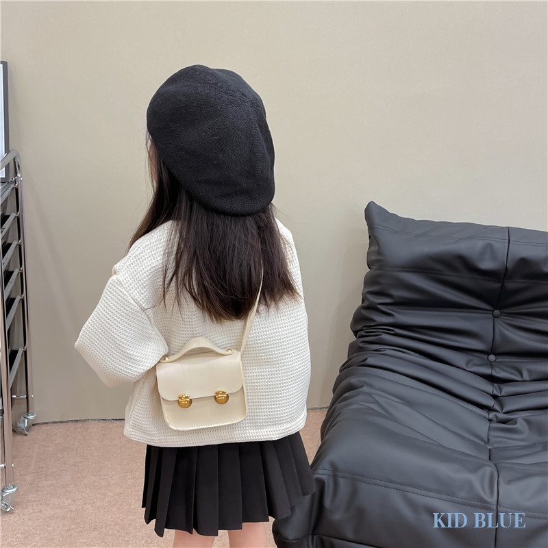 Túi Đeo Chéo Một Bên Vai Hình Vuông Nhỏ Thời Trang Hàn Quốc Cổ Điển Dành Cho Bé Gái