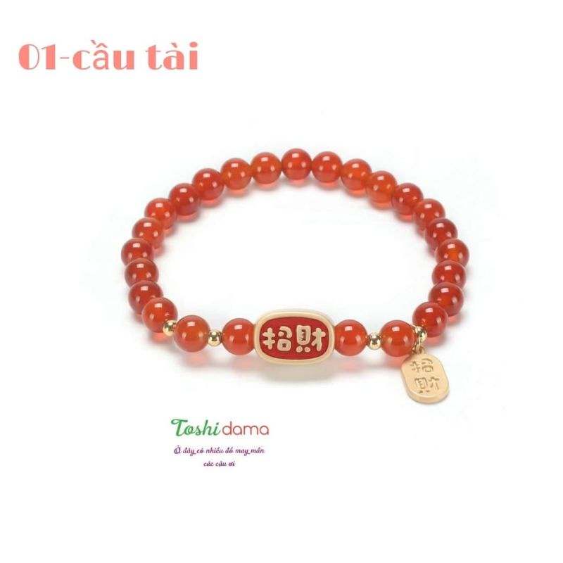 Vòng tay mã não đỏ phong thủy cầu tìn tài may mắn ❤ dây co giãn