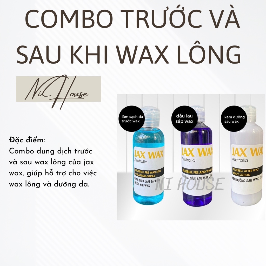 Set Sample Trước-Sau Wax Lông JAX WAX Sát Khuẩn, Dịu Da - NI HOUSE CẦN THƠ - WAXING - SÁP DỪA - SÁP TRONG - SÁP PREMIER