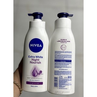 Sữa dưỡng thể dưỡng trắng NIVEA 350ml ban đêm với vitamin C, Q10 & Collagen