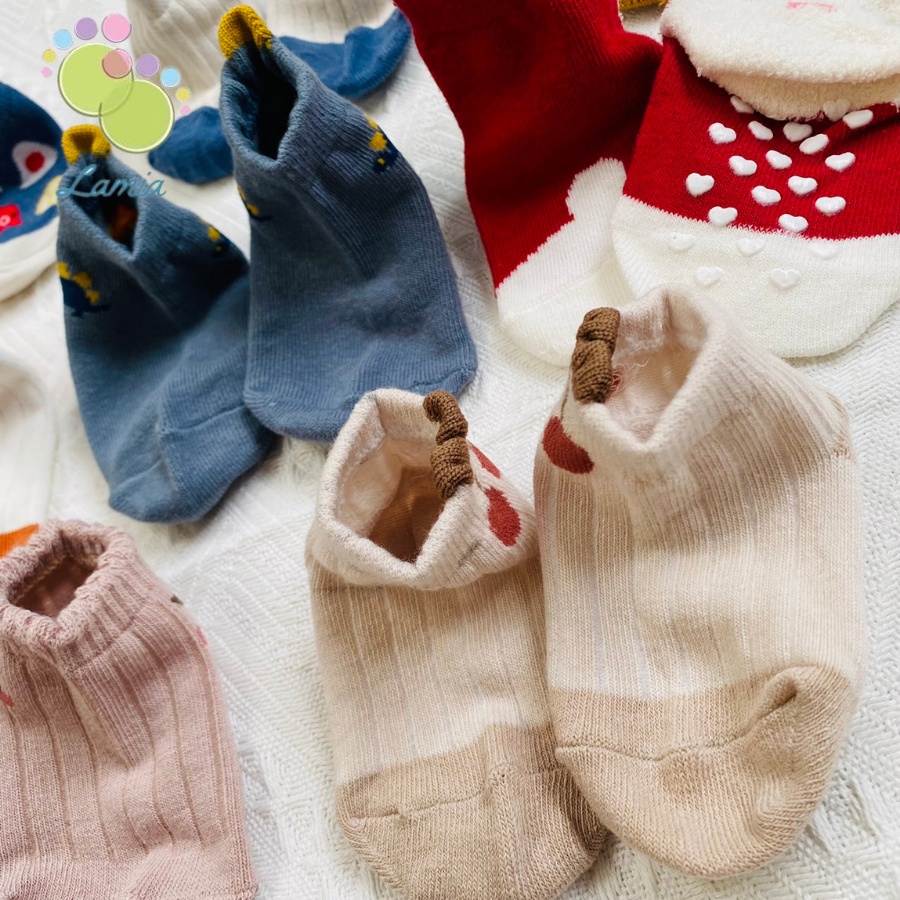 Set 2 Đôi Vớ Len Xuất Nhật Tất Chống Trượt Cho Bé Trai Bé Gái 0-5 Tuổi 𝐓𝐗𝐍