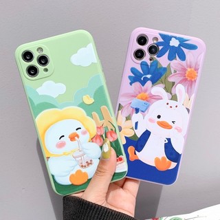 Ốp Lưng Silicon Màu Iphone/Android Bảo Vệ Camera Flowers And Ducks