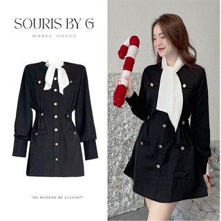 Váy đầm nữ tiểu thư dài tay chiết eo Mabel Dress thiết kế SOURIS BY G