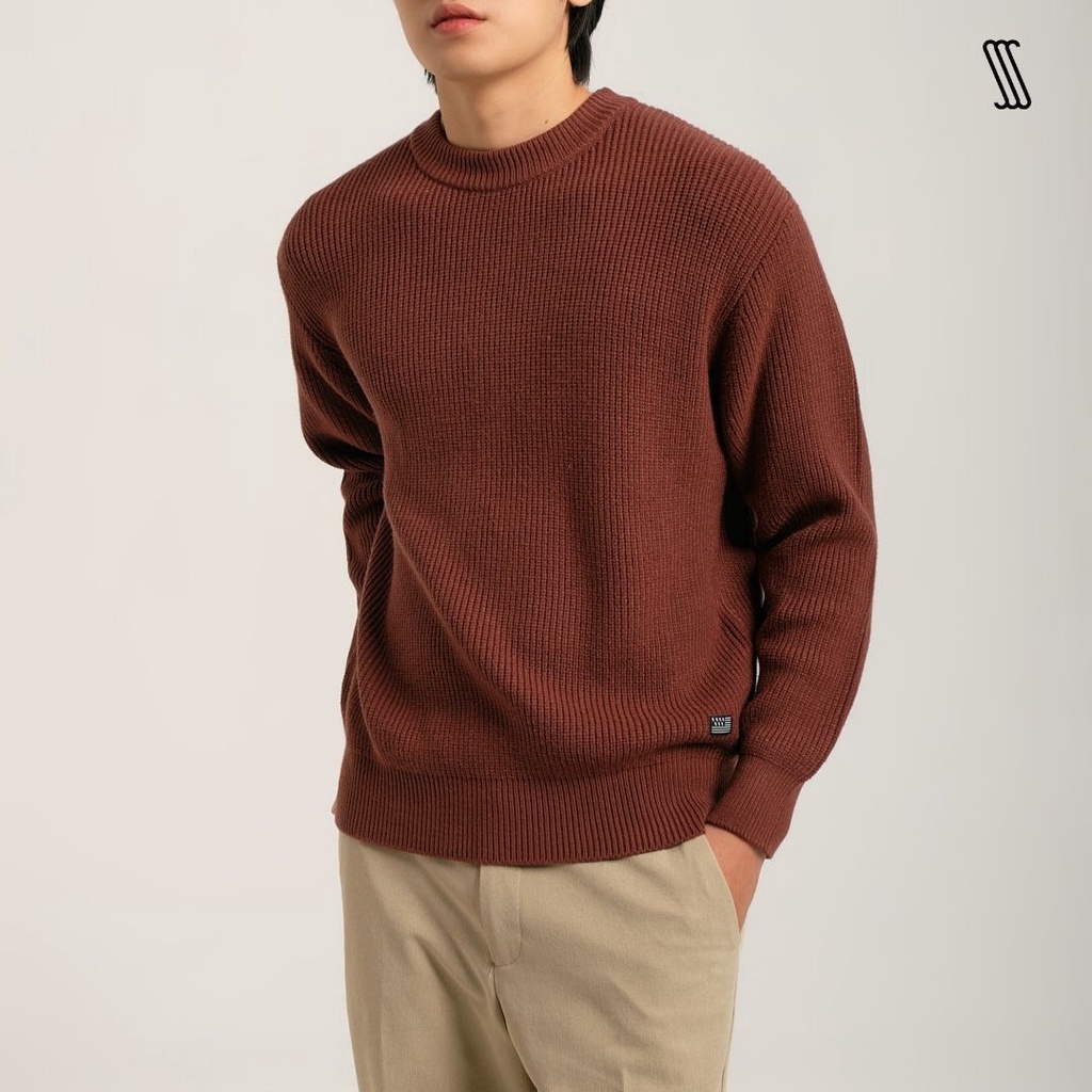 Áo sweater len nam SSSTUTTER nỉ len màu trendy form cơ bản màu tay bo dáng regular ORGANIC SWEATER