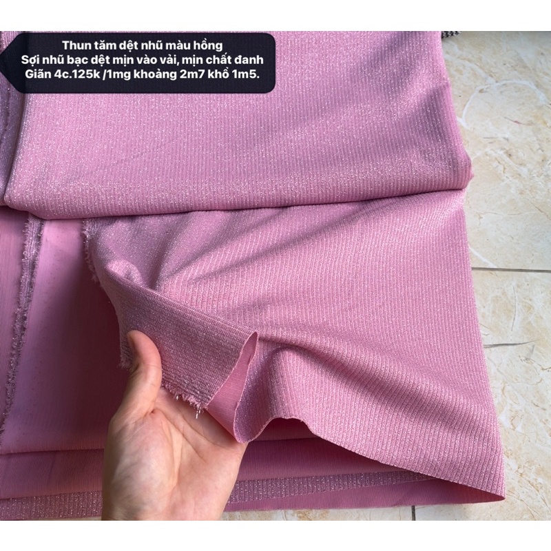 Thun tăm nhũ ( hàng cây xuất dư may đầm, áo kiểu …đều đẹp)