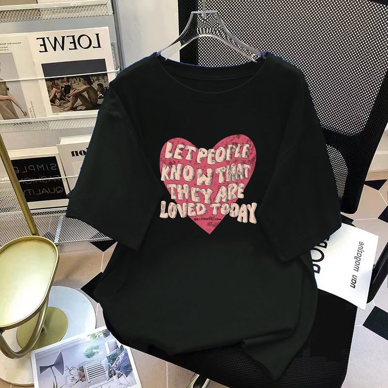 Áo thun FASHMILY 100% cotton tay ngắn dáng rộng phong cách thời trang Hàn Quốc mới 2023