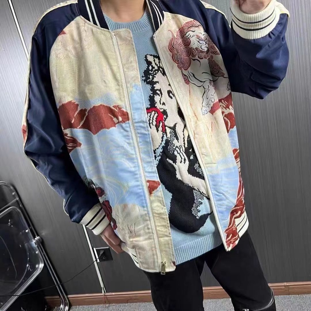 A 'o Bomber Influencer Su Liu Áo Khoác Bóng Chày Mỏng Phong Cách Đường Phố Thời Trang Xuân Thu Cho Nam Sinh