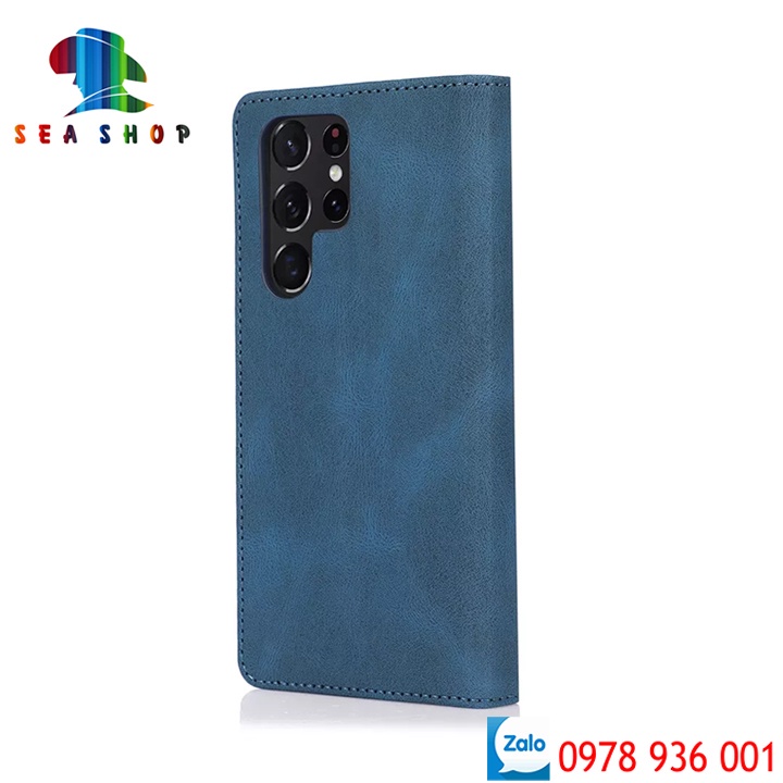 Bao da Samsung A73 5G Cao cấp - Thiết kế dạng ví sang trọng -Phong cách Da lộn - Có ngăn cài thẻ - tiên mặt