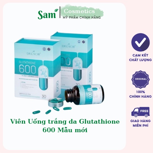 Viên Uống Trắng Da Glutathione 600 Dr Lacir Chính Hãng,làm chậm lão hoá, giảm nếp nhăn, tàn nhan, tăng nội tiết tố