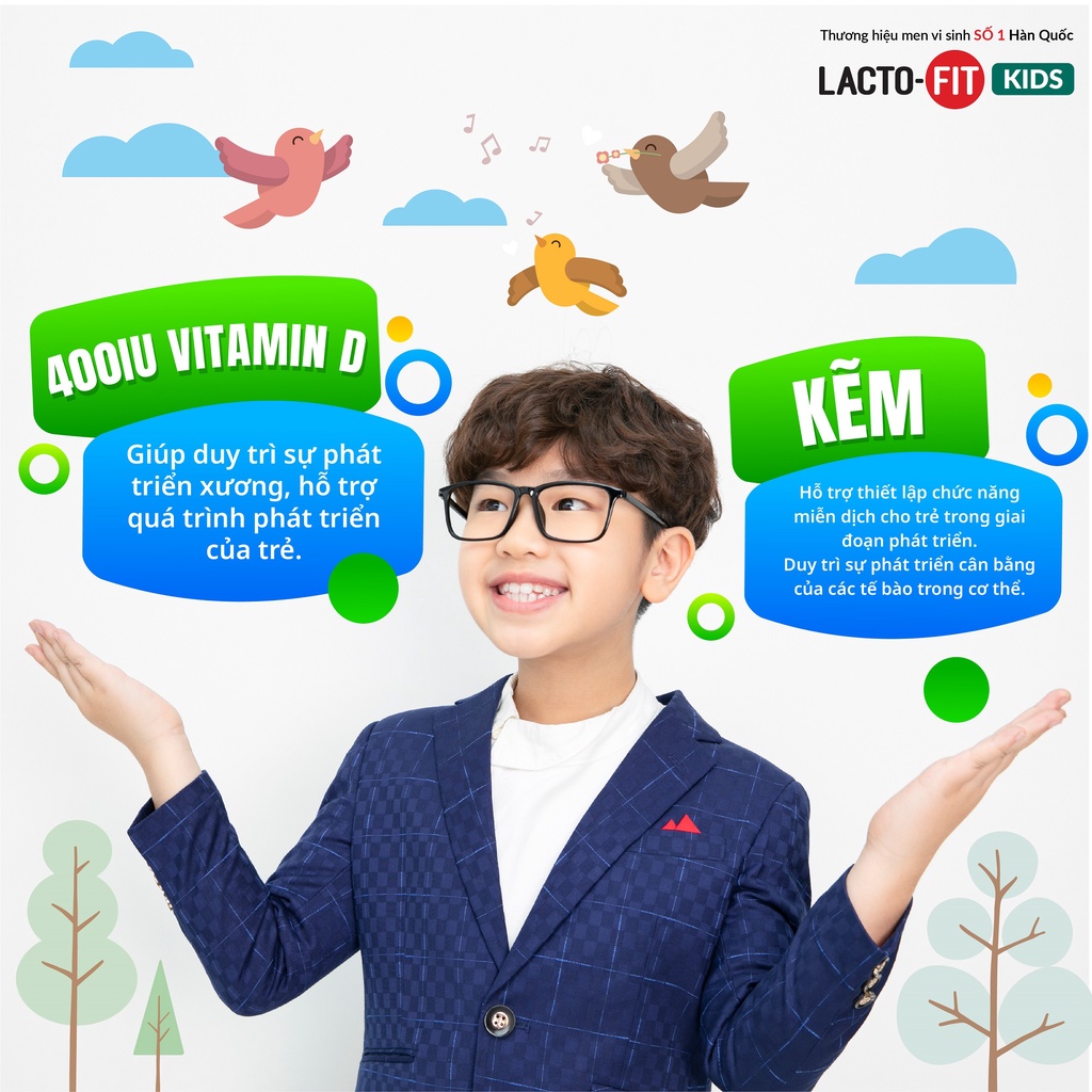 [HSD 23.08.2023] Combo 2 Hộp 60 Gói Men Vi Sinh Cho Bé LACTO-FIT KIDS Cải Thiện Đường Ruột, Tăng Đề Kháng (60 gói x 2g)