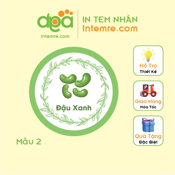 100 Tem Nhãn Giấy Decal Dán Intemre.com Bánh Trung Thu Hình Tròn 3cm - Mẫu 1,2,3