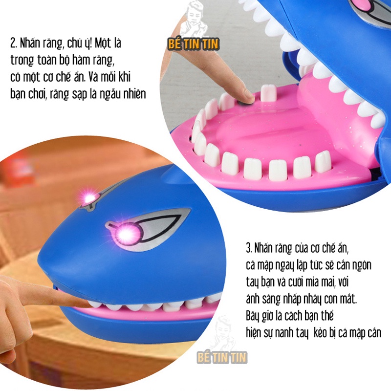 Đồ Chơi CÁ MẬP Cắn Tay CÓ LOA CÓ NHẠC / Đồ Chơi Cá Sấu Khám Răng Cho Bé - Đồ Chơi TinTin