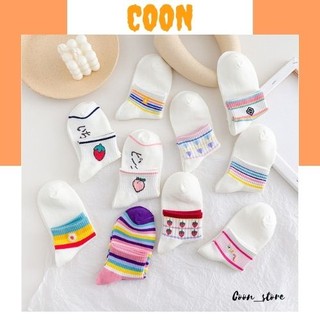 Tất vớ nữ cổ ngắn trắng dày phong cách nhật bản cute
