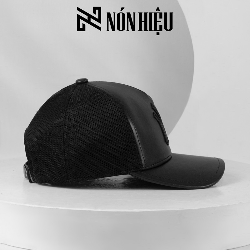 Mũ lưỡi trai NY Da Thật MADE IN KOREA Full Tem Mark hãng