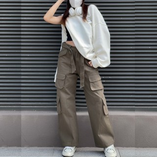 Ab house - quần kaki túi hộp có dây thắt lưng nam nữ