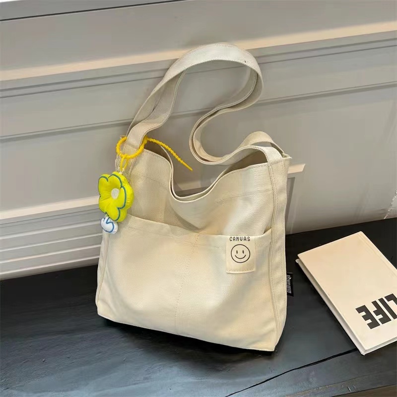 Mischa Túi Đeo Vai Vải canvas Màu Trơn Sức Chứa Lớn Dễ Phối Đồ Thời Trang Cho Học Sinh