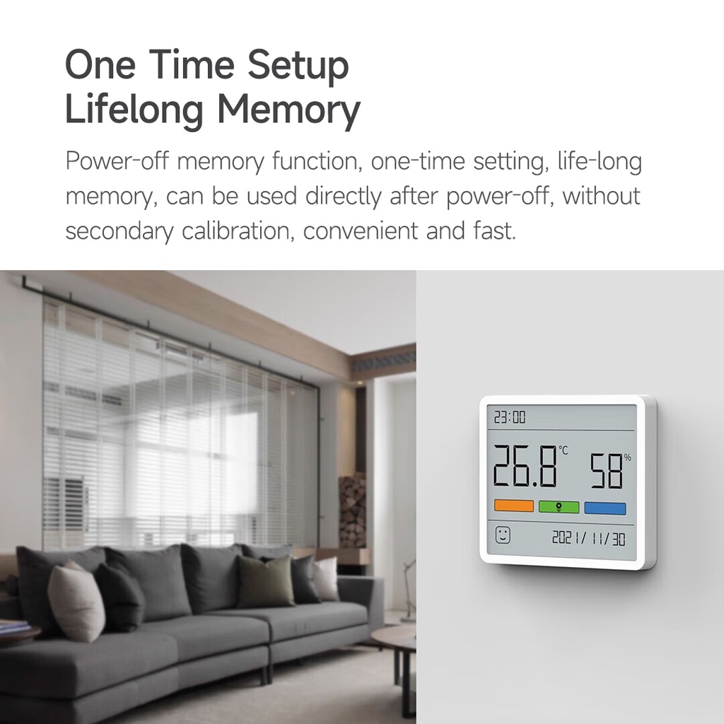 Xiaomi Youpin Đồng Hồ Đo Nhiệt Độ Và Độ Ẩm Màn Hình Lớn 3.67-inch TH1