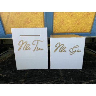 Thùng đựng tiền đám cưới, lễ cưới hỏi bằng mica trắng sữa