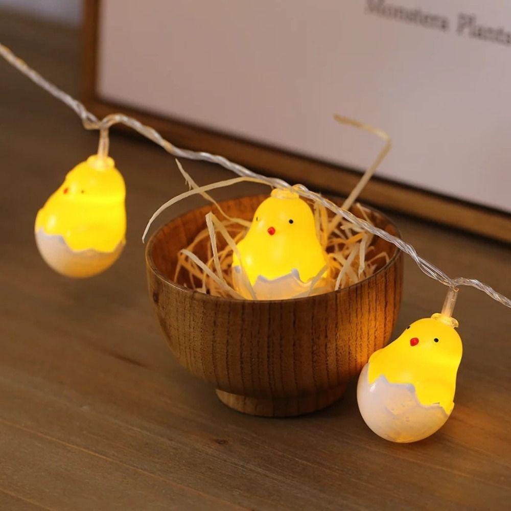 YVE Dây Đèn LED 10 Bóng Dài 1.5m Hình Gà Đẻ Trứng Ngộ Nghĩnh