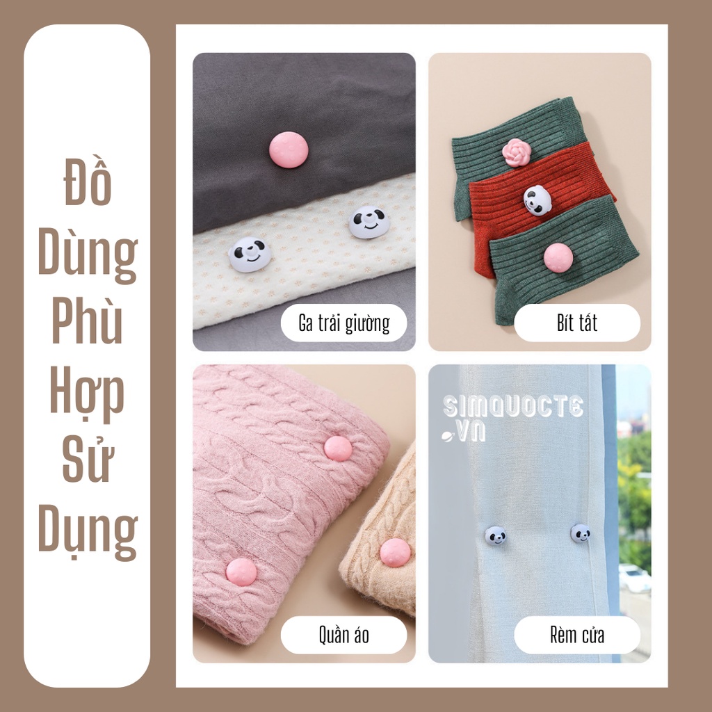[Kèm 2 ghim] Kẹp cố định ga trải giường, quần áo, bít tất chống trượt hình hoa dễ thương tiện dụng cho gia đình