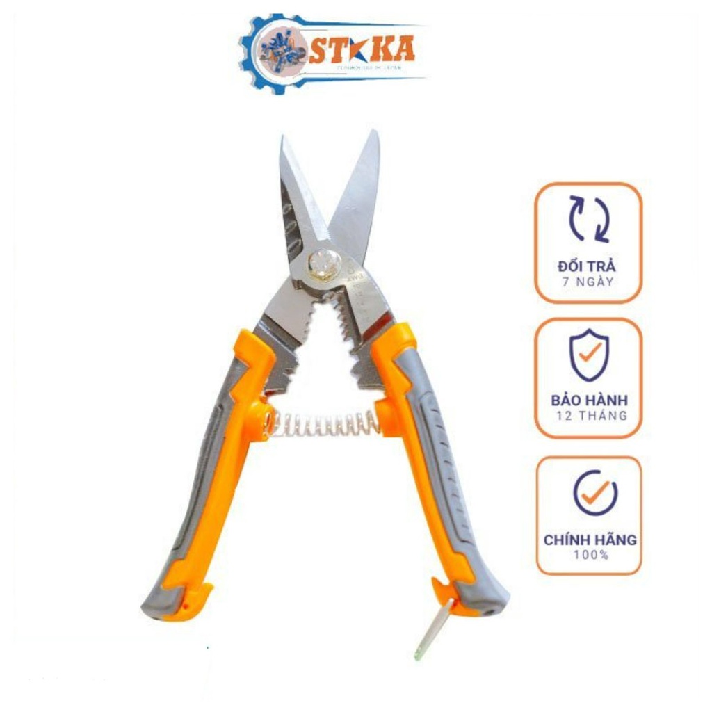 Kéo Đa Năng 3 trong 1 Cắt ,Tuốt Dây Điện, Cắt Tỉa Cành Cây Cảnh Kapusi Nhật Bản Cao Cấp Chính Hãng
