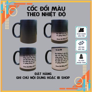 Cốc sứ ly sứ huyền ảo, cốc sứ đổi màu in chữ in hình theo yêu cầu