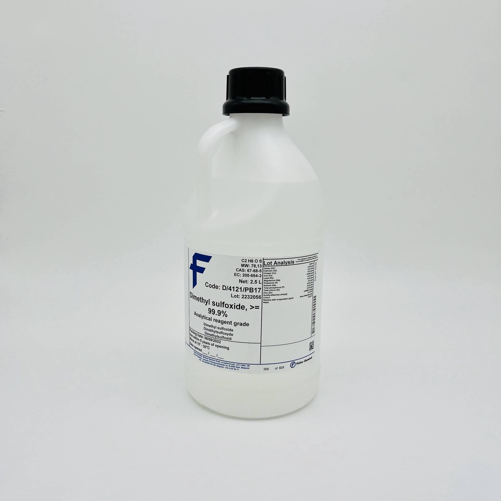 Hóa chất Dimethyl Sulfoxide 99.9% (DMSO, Fisher Mỹ, Cas 67-68-5 )
