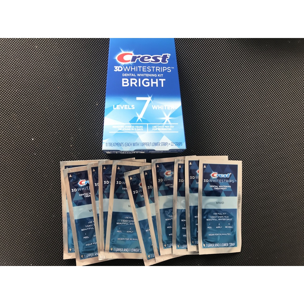 Miếng dán trắng răng Crest 3D Whitestrips nguyên hộp nhiều loại