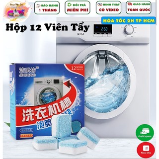 Hộp 12 Viên Tẩy Vệ Sinh Lồng Máy Giặt - Diệt Khuẩn - Tẩy Cặn Bẩn Máy Giặt