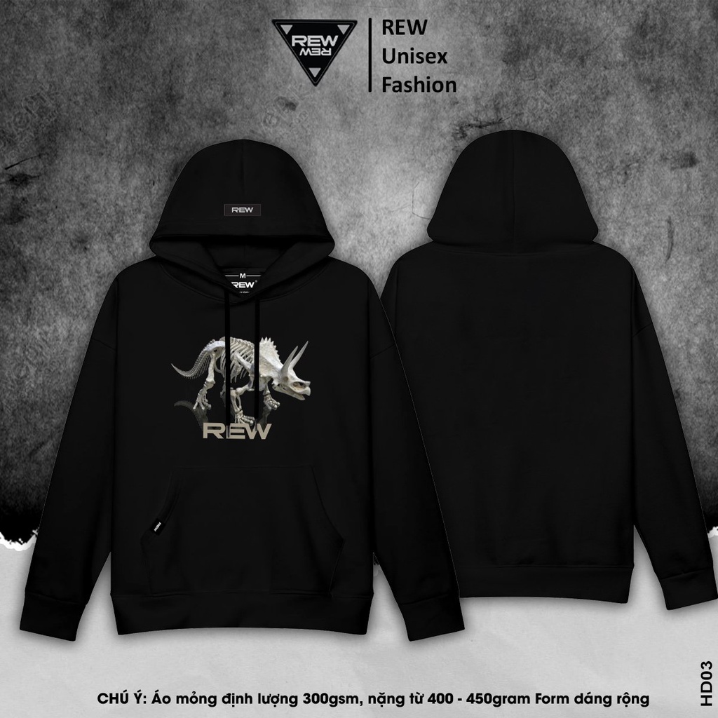 Áo hoodie local brand REW Mỏng Định Lượng mặc mùa hè form rộng Unisex dành cho cả nam và nữ màu đen