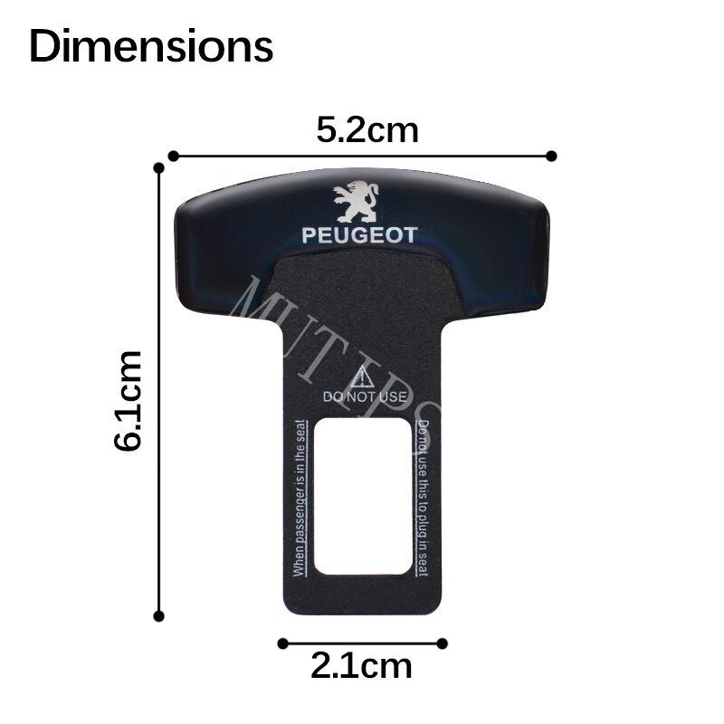 1 / 2 Chốt Khóa Dây An Toàn Bằng Kim Loại Cho Xe Hơi Peugeot 2008 3008 508 408 5008 206 208 207 307 308 406