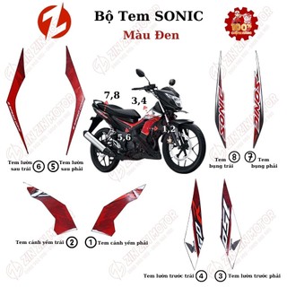 Tem zin sonic 150r k56 màu đen đời 2020 chính hãng