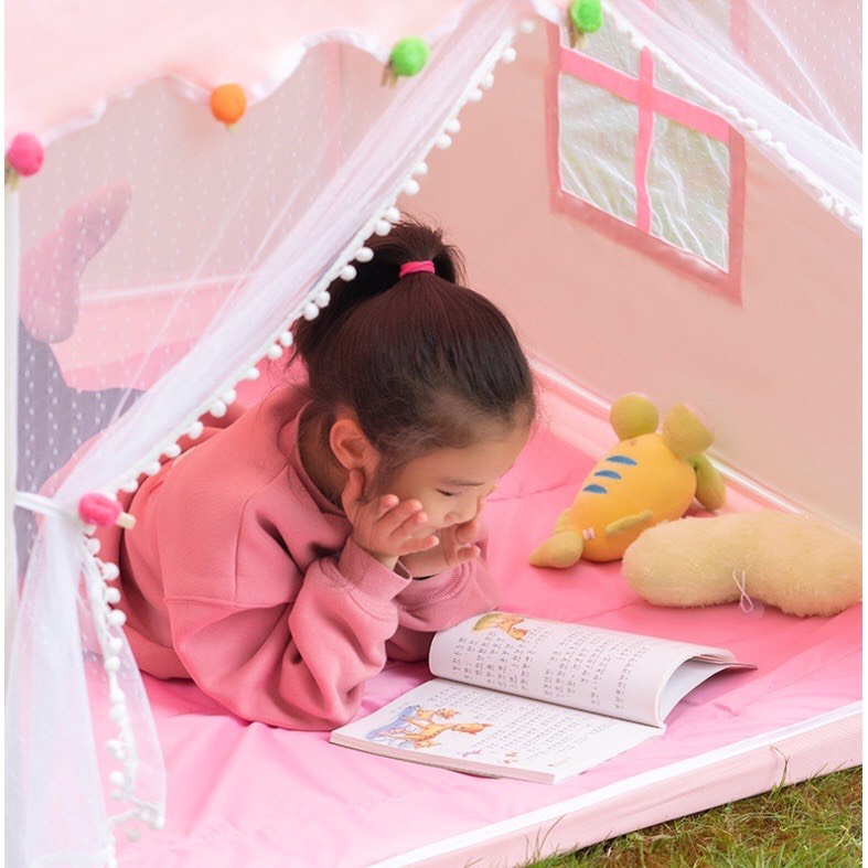 Lều vải cho bé, lều công chúa cho bé gái bé trai phong cách Hàn Quốc khung Inox siêu bền
