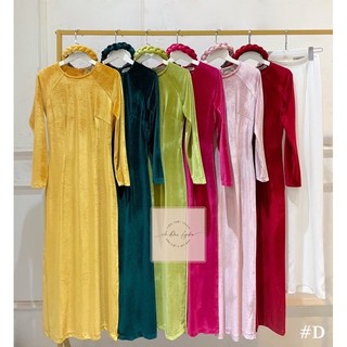 N04-Áo dài nhung truyền thống cổ tròn(có big size 85kg)/ aodailynka88