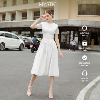 Đầm xòe phối lưới trắng thiết kế Mysticcollection ĐLT00020722